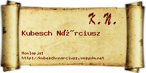 Kubesch Nárciusz névjegykártya